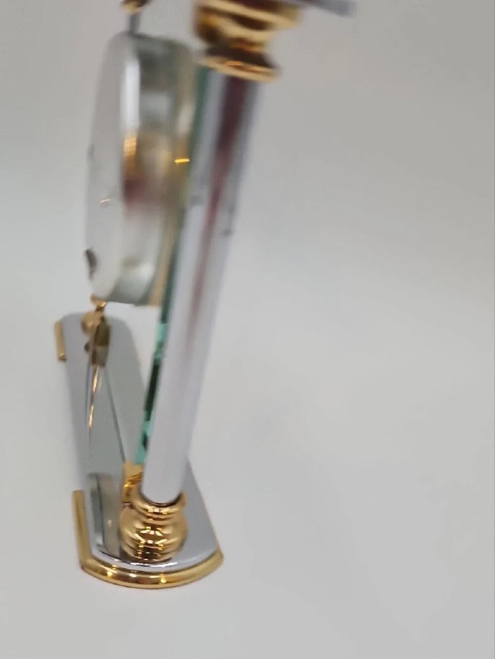 Danbury Clock Co. Glass and Gold Mantel Clock - Gold & Silver Accent